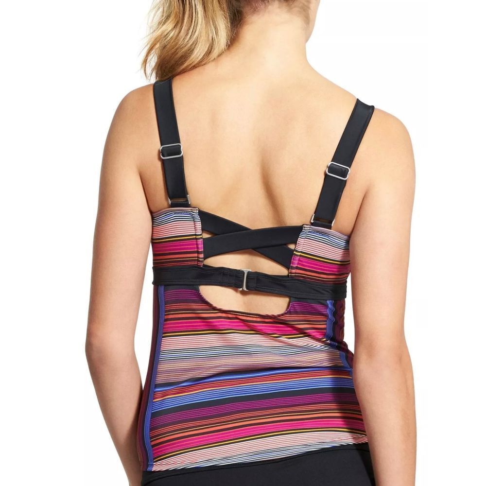 Athleta Women's Capri Stripe Pura‎ Tankini Top Multi Stripe Size 32 B/C - Picture 2 of 6